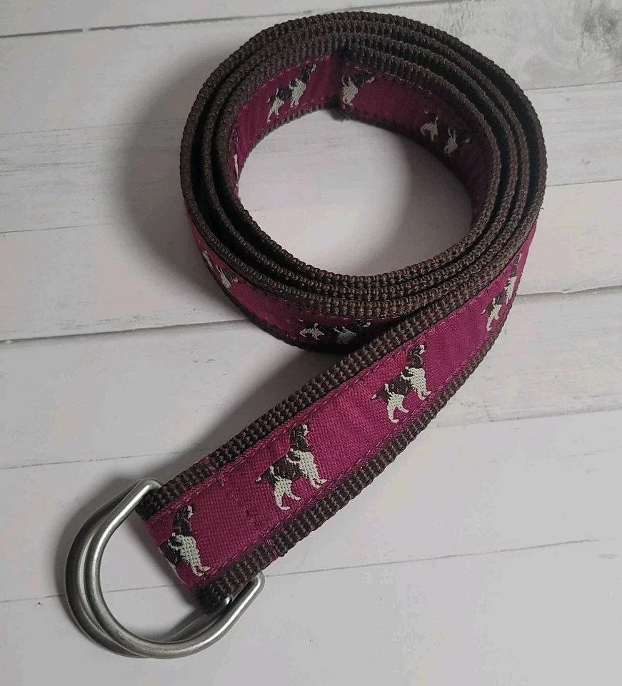 Mujer L.L. Cinturón Anillo Bean Springer Spaniel Rosa y Marrón Lona D Talla S/M Foto 2 de 4