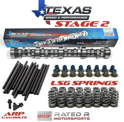 Texas Speed LS Truck Stage 2 Cam Kit GM Springs Seals TSP Cam Pushrods Cam Bolts