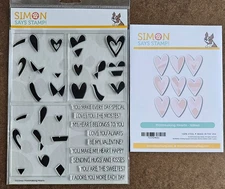Simon Says Stamp - Printmaking Hearts- Clear Photopolymer Stamp and Die set, NIP