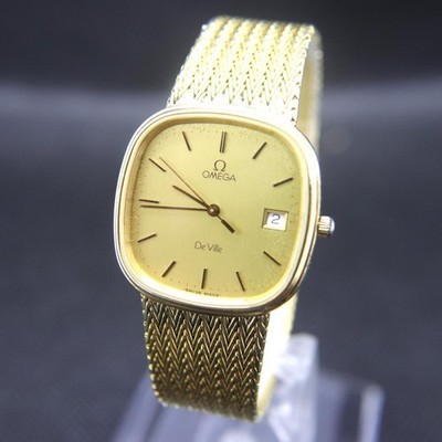 オメガ　デヴィル　腕時計　メンズ　クオーツ　スクエア　金　30㎜　ビンテージ オメガ デヴィル 腕時計 メンズ クオーツ スクエア 金 30