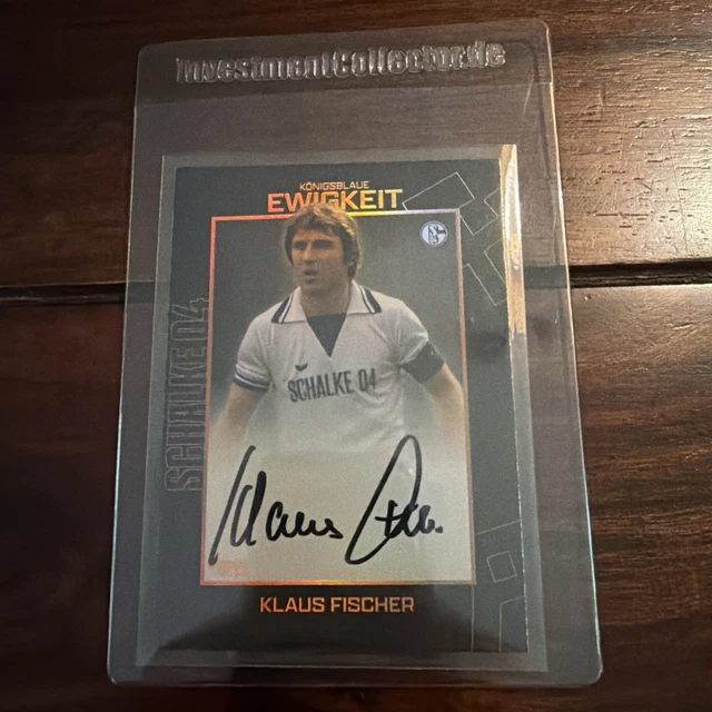 Klaus Fischer On Card Auto  /26 Ultimate Dropz Schalke 04