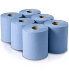 6 x Jumbo Workshop Hand Towels Rolls  Ply Centre- Feed Wipes Embossed Tissues