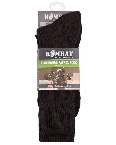 NEW ARMY GREEN & BLACK PATROL SOCKS SIZE UK 6 -11,20% WOOL,65% ACRYLIC,15% NYLON - Picture 4 of 4