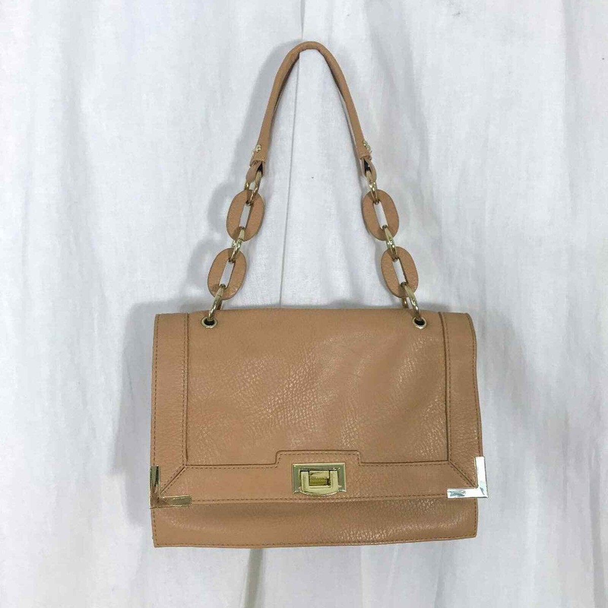 Olivia Joy Camel Vegan Leather Mini Shoulder Bag