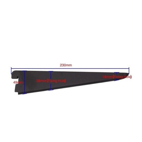 Twin Slot Shelving Wall Upright Bracket Support WHITE BLACK Adjustable shelf - Picture 13 of 24