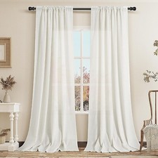 BRAND NEW Natural Linen Blend Curtains 52"x120" Missed Amazon Return Window