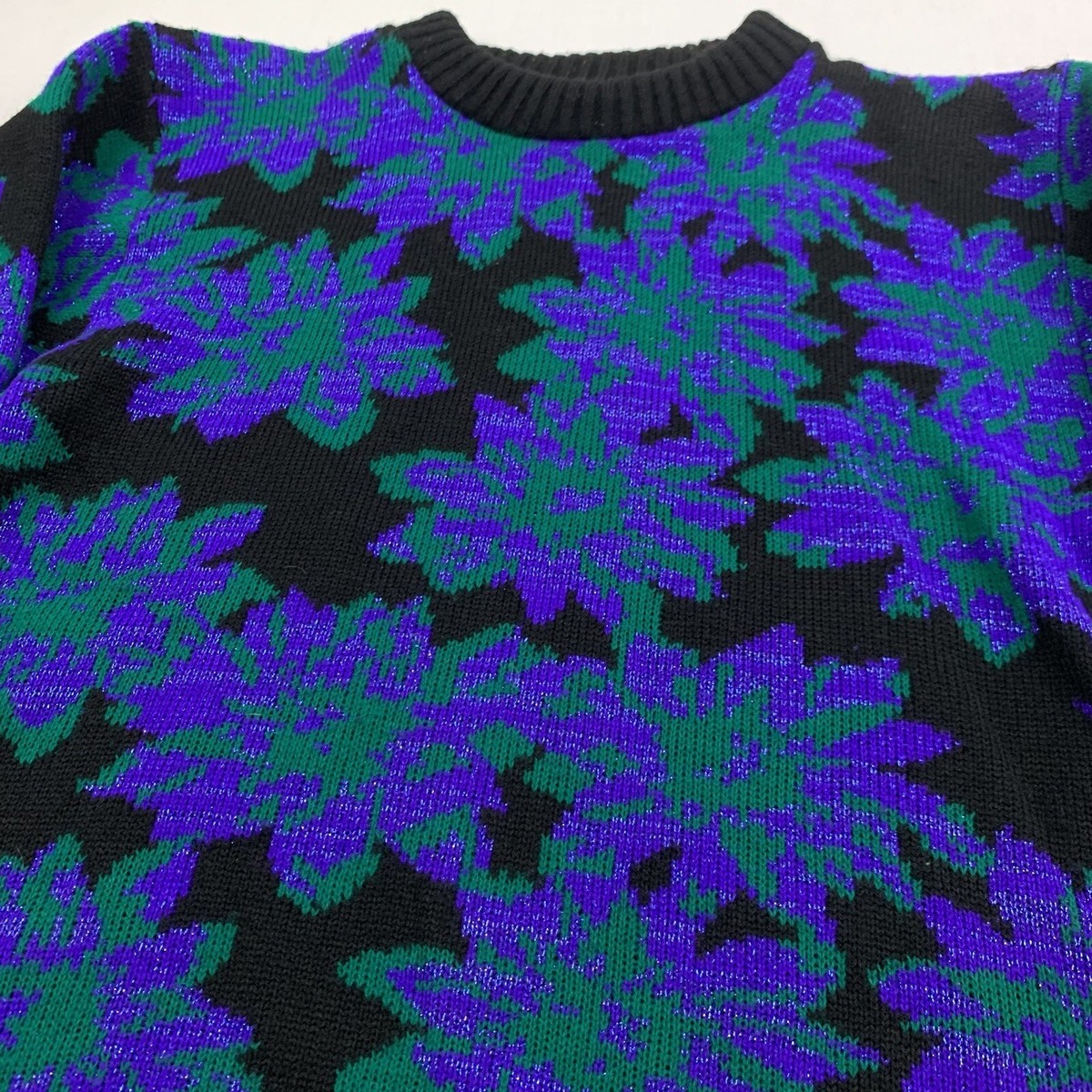 Vintage Spunky Sweater Womens Medium Colorful Pullover Floral