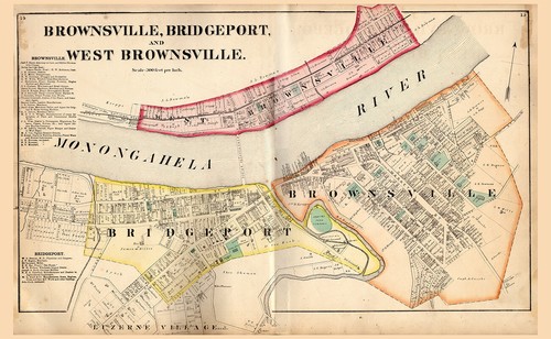 1872 Map of Brownsville Fayette County PA - 第 1/2 張圖片