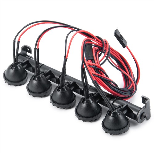 Metal Roof LED Light Bar Lampshade 4/5/6 Leds for 1:10 RC SCX10 D90 TRX-4 - Picture 17 of 26