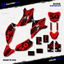 Black & Red Slick Racing Graphics kit fits 2006-2025 YAMAHA TTR50 TTR 50 06-25
