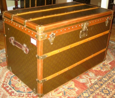 Antique Louis Vuitton Monogram Steamer Trunk Chest (Excellent