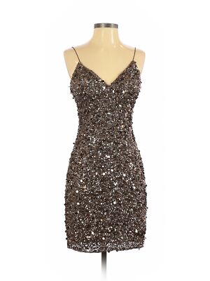 Adrianna Papell for E Live from the Red Carpet Women Brown Cocktail Dress 4