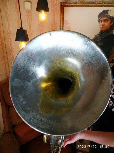 French Horn Vintage Original USSR Soviet Brass Musical Wind Instrument - Picture 8 of 9