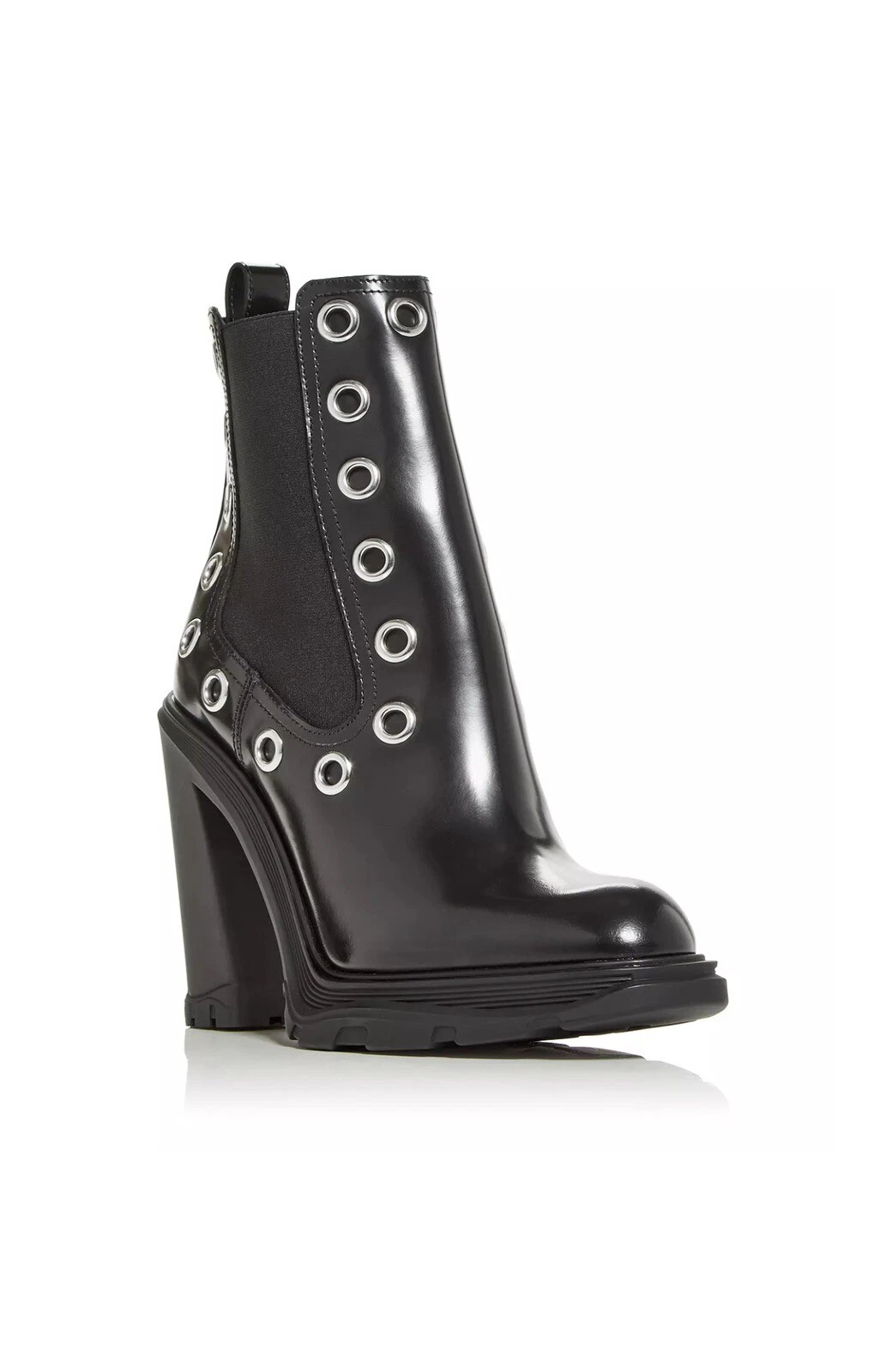 Stivali Chelsea Alexander McQueens Tread Grommet impreziositi valore $1290 taglia 37.