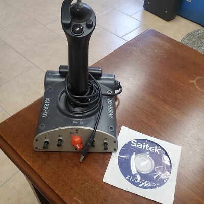 Saitek AV8R-01 USB Joystick Throttle Flight With CD - WORKS.