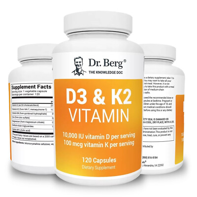 Dr. Berg Vitamin D3 & K2 - Magnesium, Zinc, Strong Bones, Immune Support