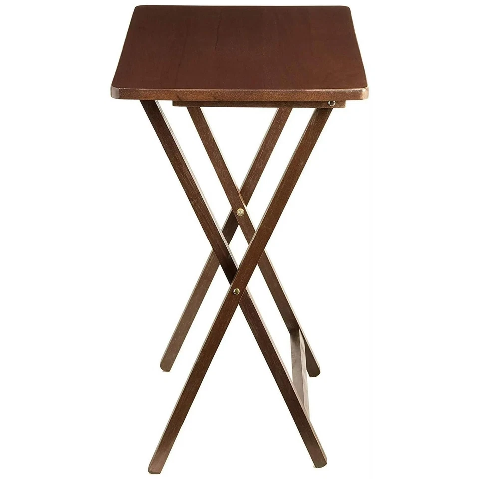 Mainstays Indoor Folding TV Tray Table Lightweight Portable Tray Table- Walnut - Image 3 of 4