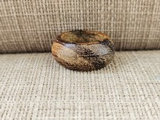 Handmade Ring Real Wood Round Rings Brown Tone Jewelry Size 6.5