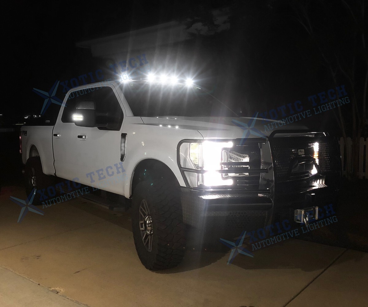 GTinthebox 5pc Smoked Lens LED Cab Roof Marker Lights For Ford F250 F350 2017+