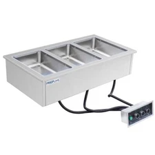 Stainless Steel Three Pan Insulated Drop-In Hot Food Well - 208/240V
