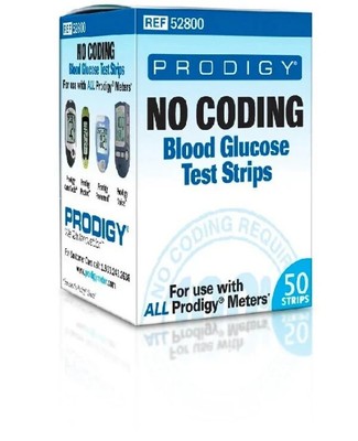 PRODIGY No Coding Blood Glucose 100 Test Strips Free Meter $ Expire: 10/18/2026