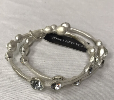 JONES NEW YORK SILVER TONE DOUBLE BRACELET With