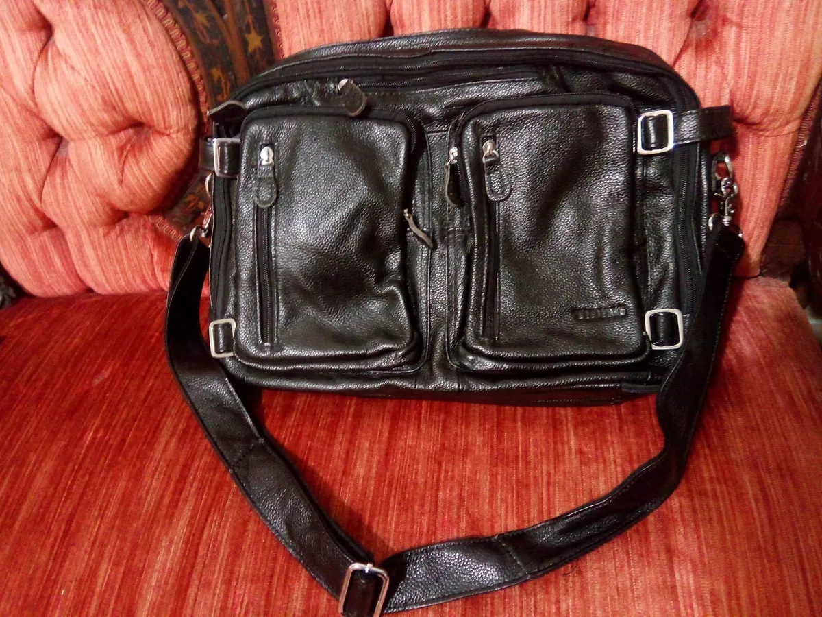 Tiding Genuine Leather Briefcase Laptop Shoulder Messenger Bag Pack 15