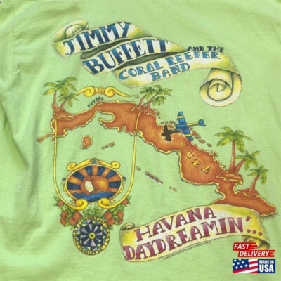 Vintage Jimmy Buffett Band Havana Daydreaming Concert Tour T-Shirt For Men Women
