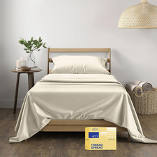 Luxury Egyptian Cotton Twin XL Sheets Set - 600 TC, Deep Pockets, Ivory