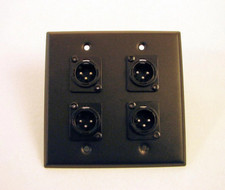 PROCRAFT DPL-4XM-BK Piastra da parete in acciaio nero 2 velocità caricata con 4) XLR maschio