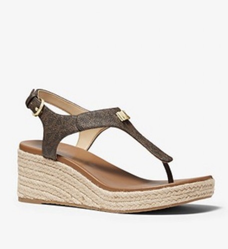 MICHAEL KORS Laney Logo Espadrille Wedge Sandal Size 9 - Picture 2 of 8