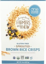 One Degree Organic Foods Gluten Free Sprouted Brown Rice Crisps Cereal 8 Oz