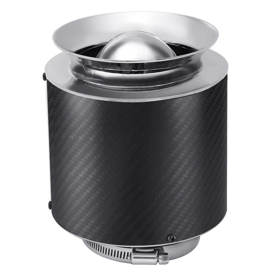 Universal 3" Inlet Carbon Fiber Hi-Flow Air Filter For Cold Air/Short Ram Intake Foto 3 de 4