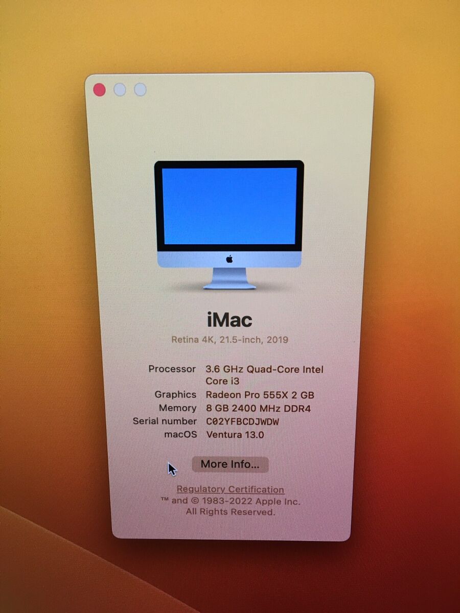 2019 Retina 4K Display iMac 21.5 2019 Retina 4K Display iMac 21.5