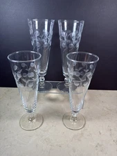 Vintage Libbery Carleton Glass Pilsners Set of 4
