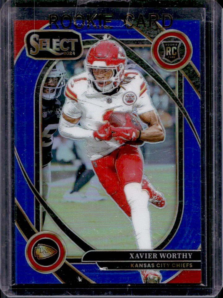 2024 Select Xavier Worthy Club RC Blue Prizm Rookie #51/99 Chiefs