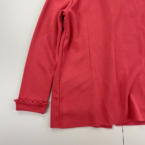 DAXON Blazer 14 16 Pink Womens Merino Wool Blend Pockets Vintage Knit - Picture 10 of 12