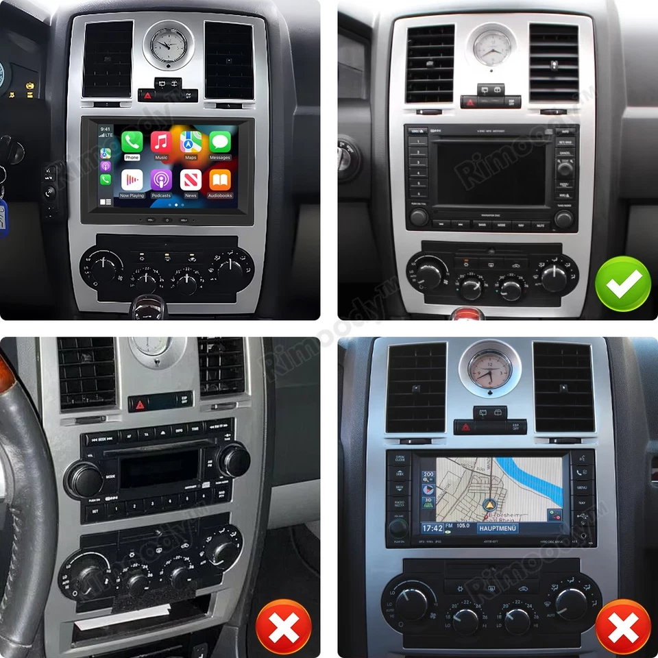 2+64GB Android 15 Autoradio CarPlay WiFi GPS Navi für Chrysler 300 300C 2005-10 - Bild 2 von 4