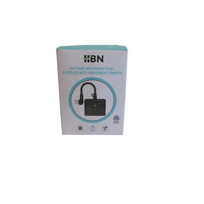 HBN Outdoor WiFi Smart Plug 3 Outlets Independent Control CP-UOW16-3I Black