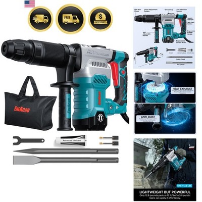 SDS-Max Demolition Jack Hammer, 11 Amp Electric | Lightweight, Aluminum Alloy...