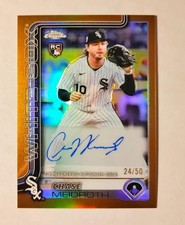 Chase Meidroth 2025 Topps Chrome RC AUTO GOLD REFRACTOR 24/50 White Sox Raw U6