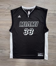 Adidas Miami Heat Blackout #33 Alonzo Mourning Jersey Mens Size (L) 2015 NBA