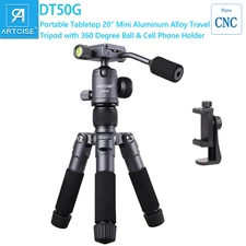 20” Portable Tabletop Tripod Desktop Tripod Mini Tripod Travel Tripod with Ball