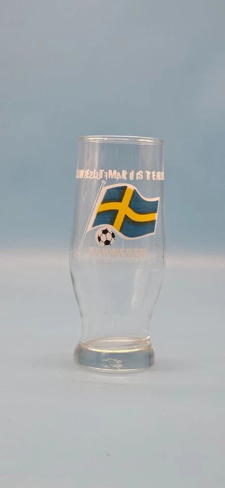 Fussballweltmeisterschaft 1974 Schweden WM Bierglas alt Glas Bier Brauerei - Bild 1 von 1