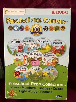 Preschool Prep Company 10 DVD Pack Letters Numbers Shapes Colors Sight Words 