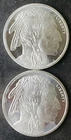 Two Golden State Mint 1oz Silver Buffalo Rounds