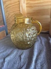 Vintage Anchor Hocking Lido Milano Crinkle Amber Honey Amber Ball Glass Pitcher