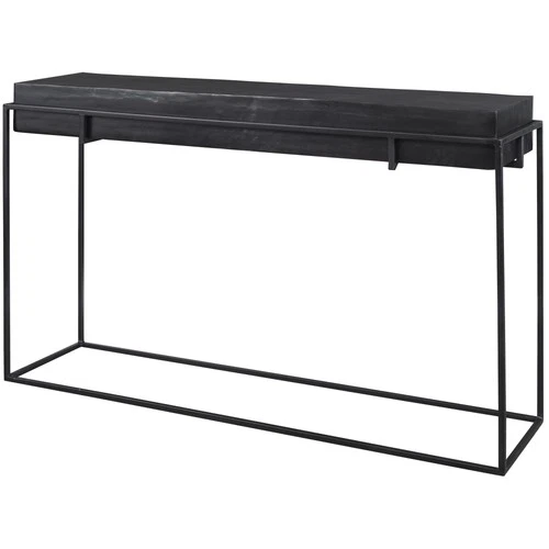 Uttermost 25110 Telone 15"W Aluminum Top Iron Console Table - Black - Picture 3 of 3