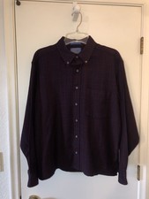 Vintage Sir Pendleton Country Plaid Burgundy 100 Wool Men s L Button Down Shirt