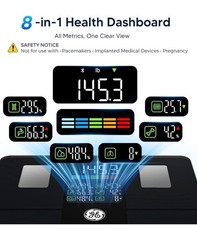 GE Scale for Body Weight, Body Fat, BMI, Muscle Mass, Smart Bathroom Scales